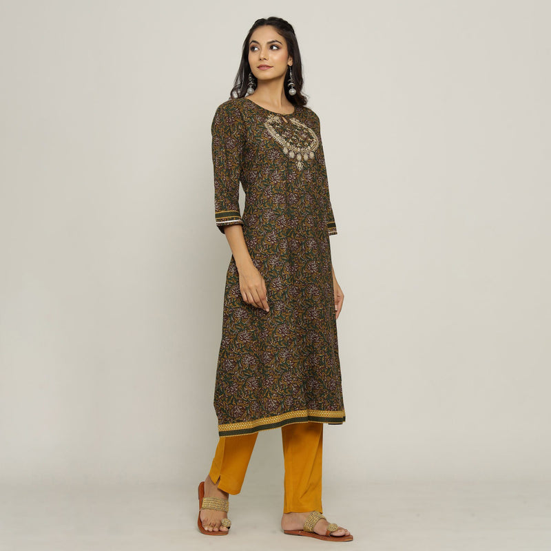 Himer Women Indian Attire Cotton Kurti Set | Himer